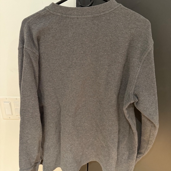 LL BEAN grey henley long sleeve shirt - Picture 3 of 3